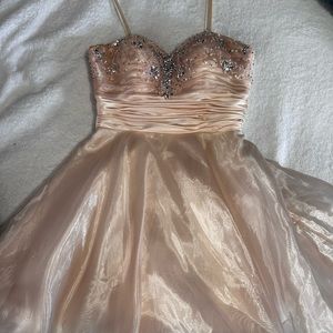 Light pink puffy prom dress
